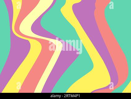 Abstract colourful pastel refracted waves minimal background. Vector geometric design Stock Vector