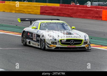 Photo Report of the 24 Hours of Spa Francorchamps with exclusive behind the scenes footage. Stock Photo