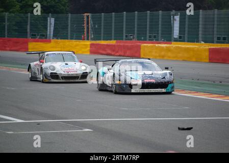 Photo Report of the 24 Hours of Spa Francorchamps with exclusive behind the scenes footage. Stock Photo