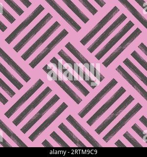 Grunge vector abstract parquet floor ornament. Geometric lines seamless pattern. Stock Vector