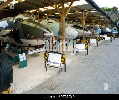 Canberra nose cones at the South Yorkshire Aircraft Museum in Doncaster Stock Photo