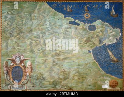 Antique world maps HQ – Apulia  1583, 316x422 Stock Photo