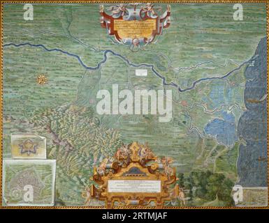 Antique world maps HQ – Map of the Duchy of Ferrara  1581 Stock Photo