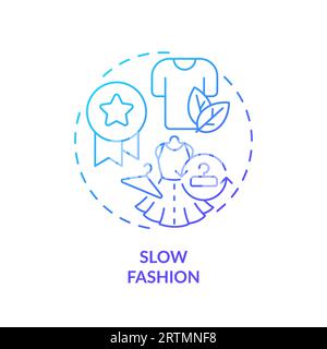 2D thin line gradient icon slow fashion concept Stock Vector