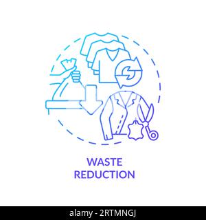 2D thin line gradient icon waste reduction concept Stock Vector