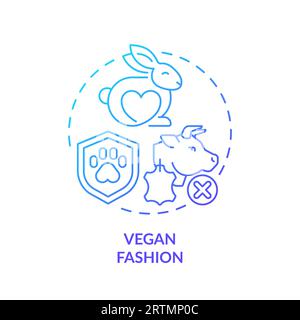 2D thin line gradient icon vegan fashion concept Stock Vector