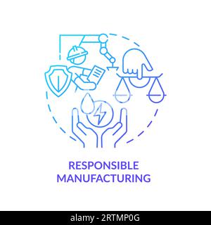 2D thin line gradient icon responsible manufacturing concept Stock Vector