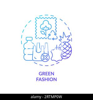 2D thin line gradient icon green fashion concept Stock Vector