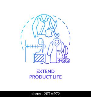 2D thin line gradient icon extend product life concept Stock Vector