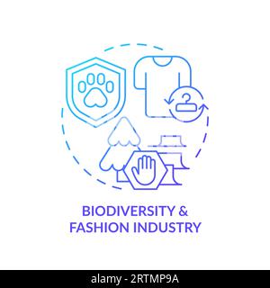 2D gradient icon biodiversity and fashion industry concept Stock Vector