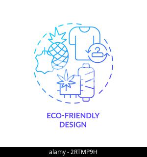2D thin line gradient icon eco friendly design concept Stock Vector