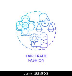 2D thin line gradient icon fair trade fashion concept Stock Vector