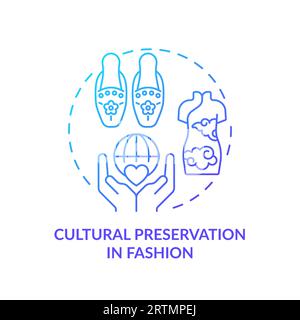 2D gradient icon cultural preservation in fashion concept Stock Vector