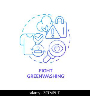 2D thin line gradient icon fight greenwashing concept Stock Vector