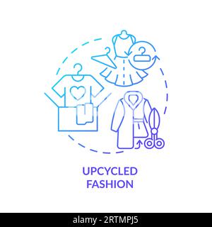 2D thin line gradient icon upcycled fashion concept Stock Vector