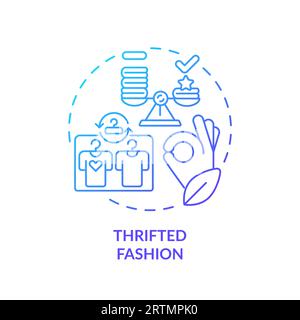 2D thin line gradient icon thrifted fashion concept Stock Vector