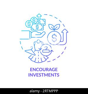 2D thin line encourage investments icon concept Stock Vector