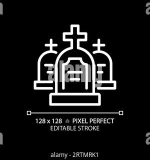 2D editable thin line tombstone icon Stock Vector