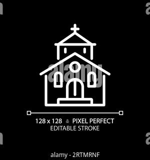 2D editable thin line church icon Stock Vector