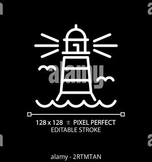 2D editable thin line lighthouse icon Stock Vector