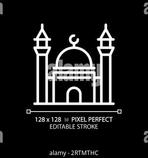 2D editable thin line mosque icon Stock Vector