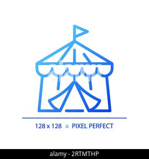 2D blue gradient thin line circus tent icon Stock Vector