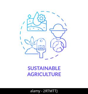 Sustainable agriculture blue gradient concept icon Stock Vector