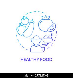 Healthy food blue gradient concept icon Stock Vector