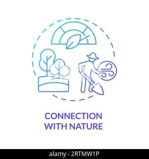 Connection with nature blue gradient concept icon Stock Vector