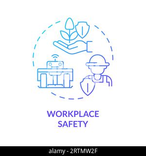 Workplace safety blue gradient concept icon Stock Vector