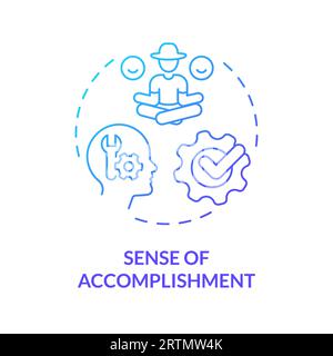 Sense of accomplishment blue gradient concept icon Stock Vector