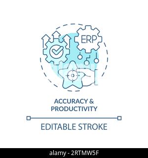 2D accuracy and productivity blue icon concept Stock Vector