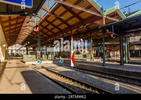 PRAGUE, CZECHIA - MAY 16, 2020: Masarykovo nadrazi (Masaryk train station) in Prague, Czech Republic Stock Photo