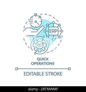 2D customizable quick operations blue icon concept Stock Vector