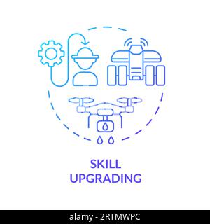 Skill upgrading blue gradient concept icon Stock Vector