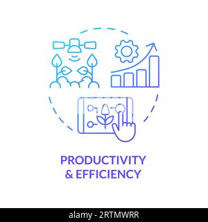 Productivity and efficiency blue gradient concept icon Stock Vector