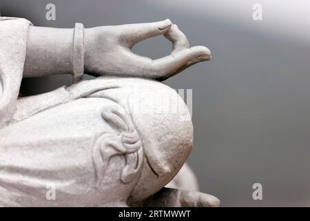 Tinh That Quan Am Pagoda.  Bodhisattva Avalokiteshvara. Guanyin ( Quan Am) Statue. The Goddess of Mercy and compassion. Marble statue.  Dalat. Vietnam Stock Photo