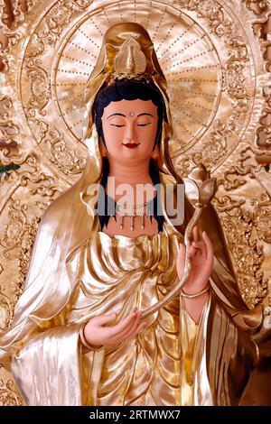 Tinh That Quan Am Pagoda.  Bodhisattva Avalokiteshvara. Guanyin ( Quan Am) Statue. The Goddess of Mercy and compassion Dalat. Vietnam. Stock Photo