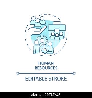 2D customizable human resources blue icon concept Stock Vector