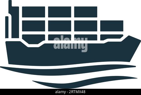 Sea cargo icon. Monochrome simple sign from logistics collection. Sea cargo icon for logo, templates, web design and infographics. Stock Vector