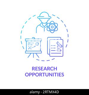 Research opportunities blue gradient concept icon Stock Vector