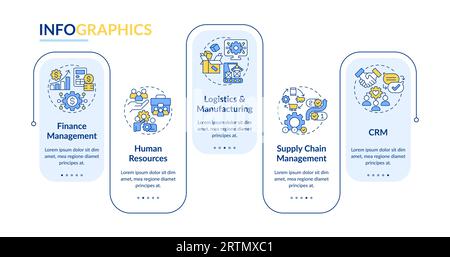 Multicolor ERP layout with thin line icons Stock Vector