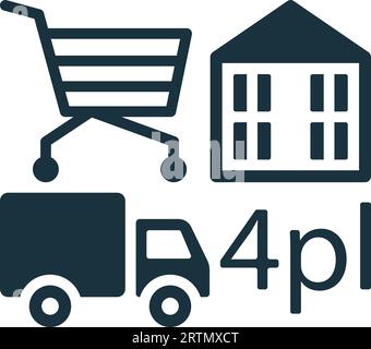 4pl outline icon. Monochrome simple sign from logistics collection. 4pl ...