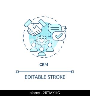 2D customizable CRM blue icon concept Stock Vector