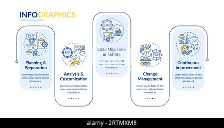 2D multicolor ERP layout with thin line icons Stock Vector
