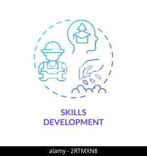 Skills development blue gradient concept icon Stock Vector