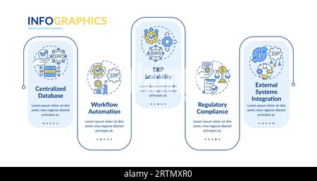 2D ERP layout with multicolor line icons Stock Vector