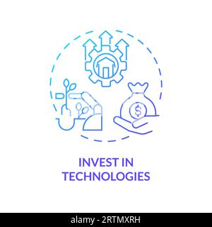 Invest in technologies blue gradient concept icon Stock Vector