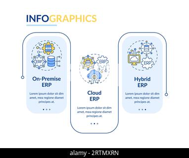 Colorful ERP layout with thin line icons Stock Vector