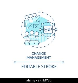 2D customizable change management blue icon concept Stock Vector